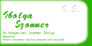 ibolya szommer business card